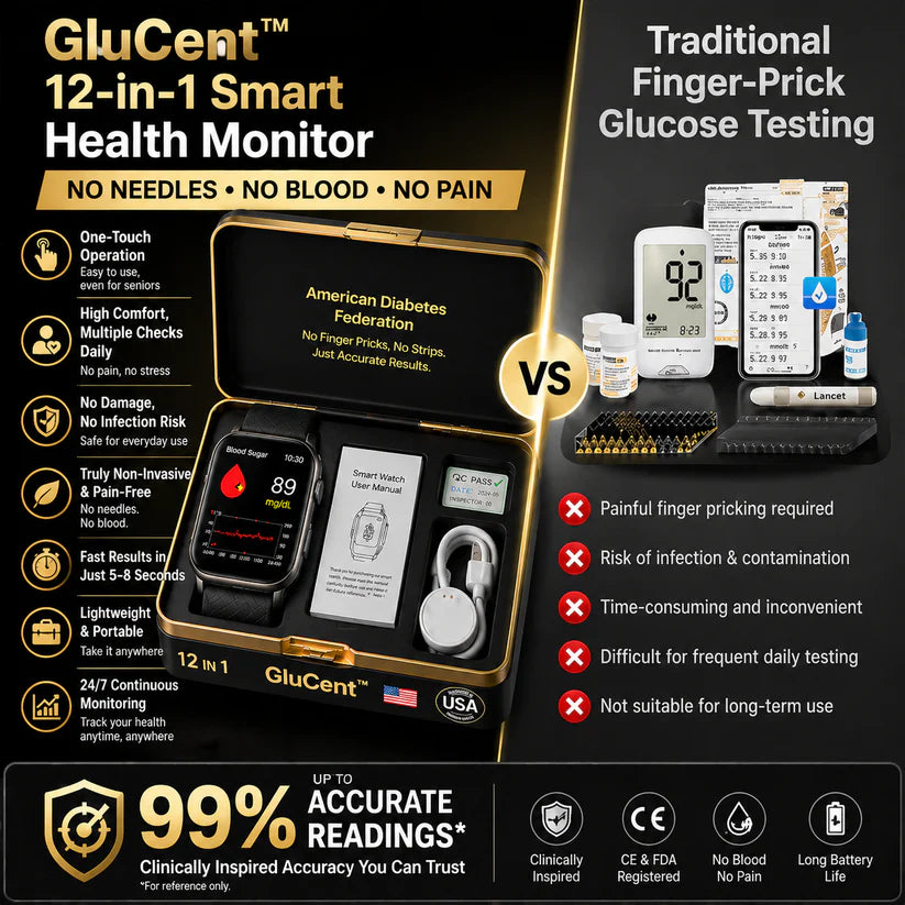 🔥Final 2 Hours – Limited Stock Left🏆GluCent™ Non-Invasive Smart Blood Sugar Tracking Device 99.9% Accuracy