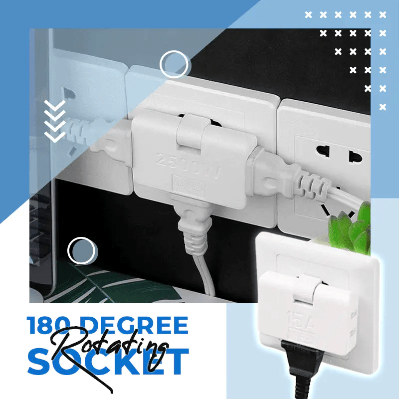 (🔥EARLY EASTER (HOT SALE-40% OFF)180 Degree Rotating 3 Way Flat Wall Outlet - BUY 1 GET 1 FREE NOW