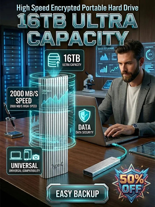 ðFlash Saleâ¡ 50K+ SOLD! Almost Gone-ð¥16TB Large-Capacity Type-C Portable Mini SSD