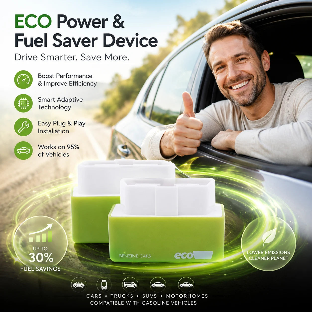 ⚡ OBD2 ECO Power & Fuel Saver Device