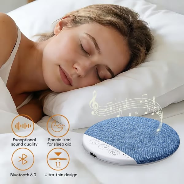 🏆🎁S1 Ultra-Thin Bluetooth Pillow Speaker – Bluetooth 6.0 Bone Conduction, Sleep-Friendly & Side Sleeper Comfort