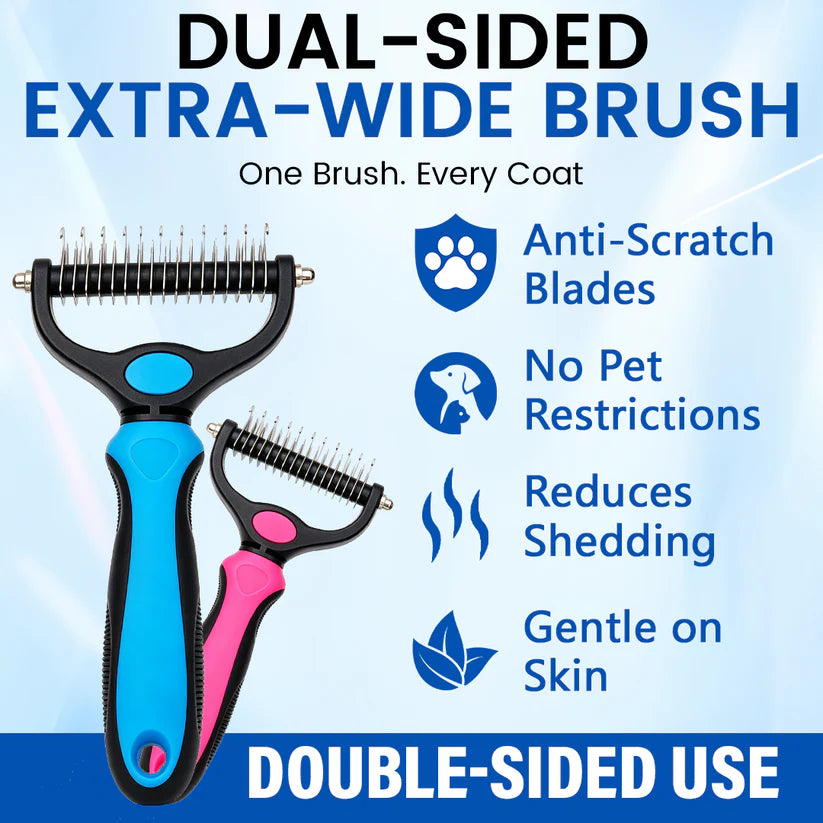 Ceoerty® Painless Pet Grooming Brush – Double-Sided De-Shedding & Detangling Comb