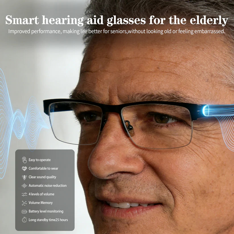 🔥Limited-Time Holiday Special Offer🔥TIWORLD™ Clear Hearing, AI Smart Hearing Aid Glasses【Intelligent Zoom 100°-500° (Auto Recognition)】