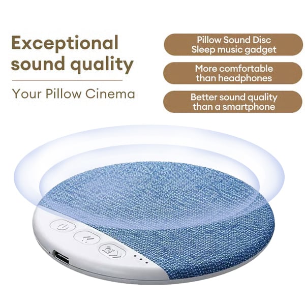 🏆🎁S1 Ultra-Thin Bluetooth Pillow Speaker – Bluetooth 6.0 Bone Conduction, Sleep-Friendly & Side Sleeper Comfort