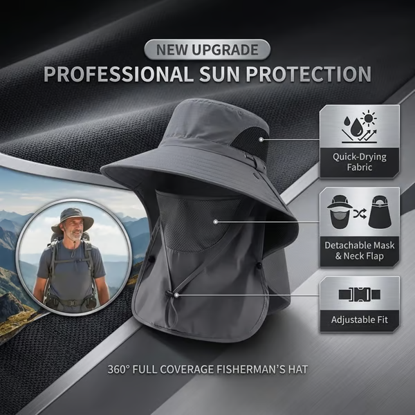 💥 2026 Father's Day 50% OFF ✨ 3-in-1 Summer Sun Hat with UPF 50+ UV Protection Outdoor