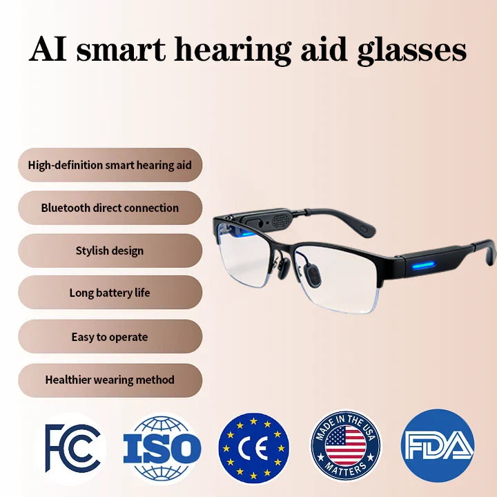 🔥Limited-Time Holiday Special Offer🔥TIWORLD™ Clear Hearing, AI Smart Hearing Aid Glasses【Intelligent Zoom 100°-500° (Auto Recognition)】