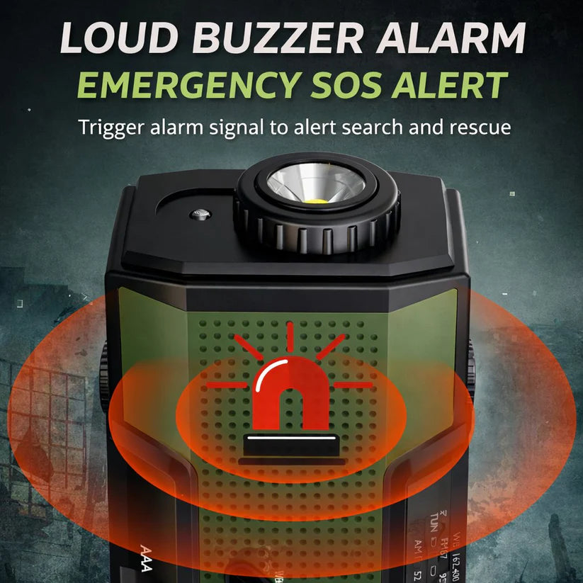 Self-Powered Weather Alert & 2000mAh Power Bank Radio 🔥