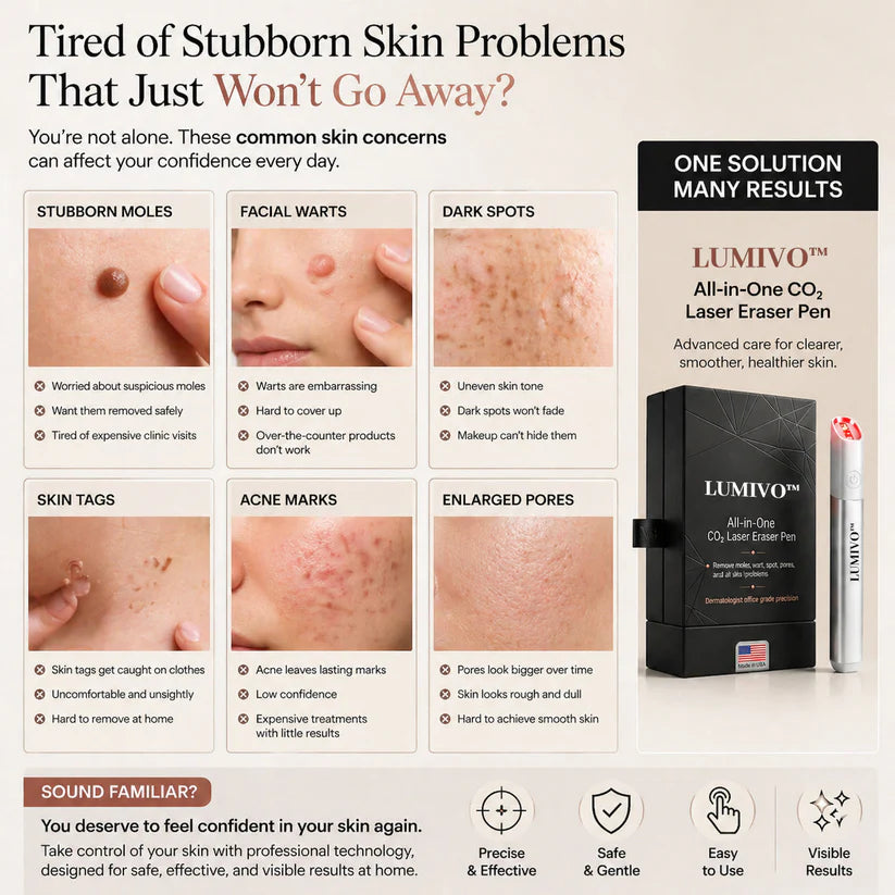 LUMIVO™ All-in-One CO₂ Laser Eraser Pen | Removes Moles, Warts, Skin Flaws & Pigmentation