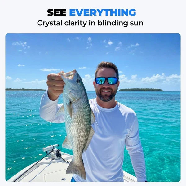 🎣HD Polarized Fishing Sunglasses - Anti-Glare UV400 Sunglasses for Fly & Offshore Fishing