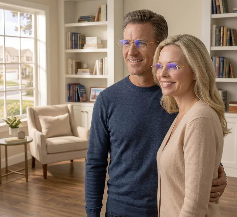 💥 LIMITED TIME OFFER!🔥Sapphire high hardness✨Anti blue progressive Far And Near Dual-Use Reading Glasses