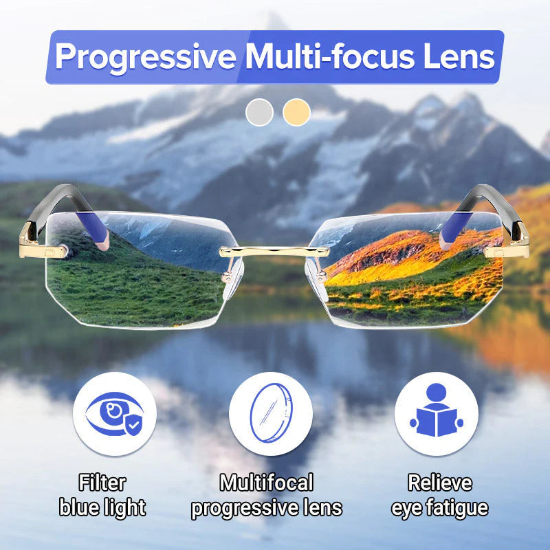 💥 LIMITED TIME OFFER!🔥Sapphire high hardness✨Anti blue progressive Far And Near Dual-Use Reading Glasses