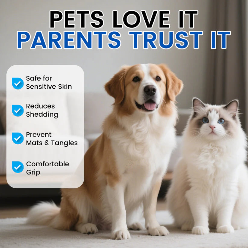 Ceoerty® Painless Pet Grooming Brush – Double-Sided De-Shedding & Detangling Comb