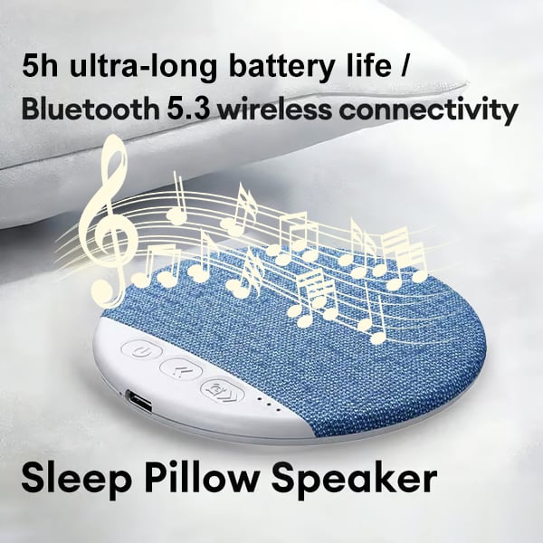🏆🎁S1 Ultra-Thin Bluetooth Pillow Speaker – Bluetooth 6.0 Bone Conduction, Sleep-Friendly & Side Sleeper Comfort
