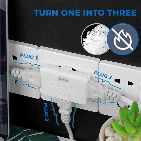 (🔥EARLY EASTER (HOT SALE-40% OFF)180 Degree Rotating 3 Way Flat Wall Outlet - BUY 1 GET 1 FREE NOW