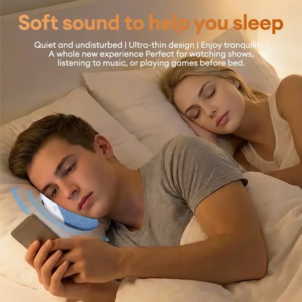 🏆🎁S1 Ultra-Thin Bluetooth Pillow Speaker – Bluetooth 6.0 Bone Conduction, Sleep-Friendly & Side Sleeper Comfort
