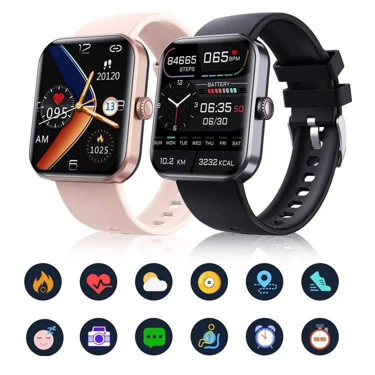 【All day monitoring of heart rate and blood pressure】 Bluetooth fashion watch（Support 24 languages）